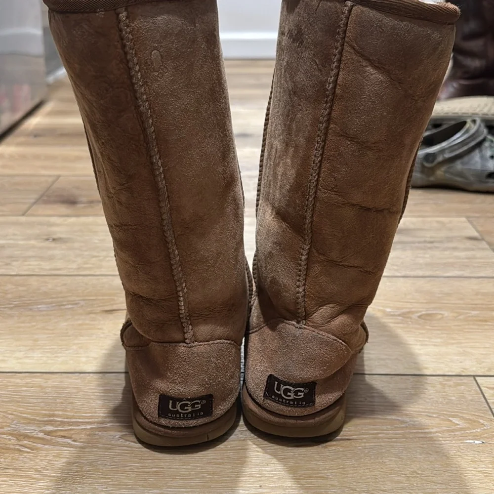 UGG Australia‎ Chestnut Sheepskin Tall Winter Comfort Boots Womens Sz W7